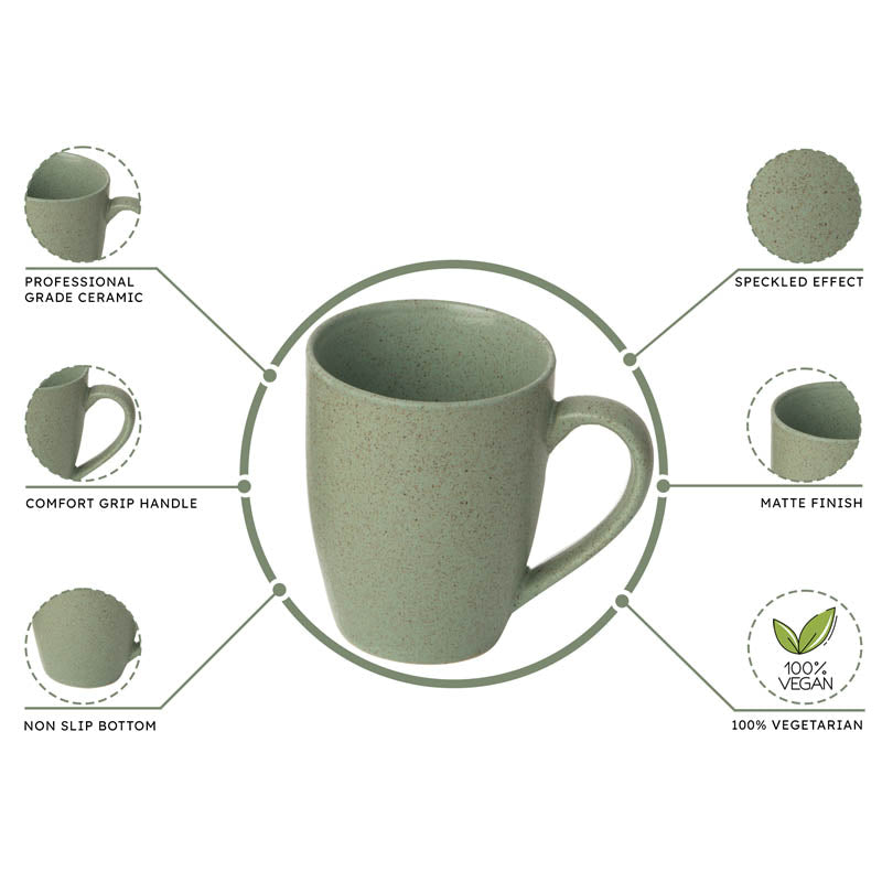Buy Sip & Style Ceramic Coffee Mug (Green/300 mL) - Set Of Six Coffee Mug from Vaaree