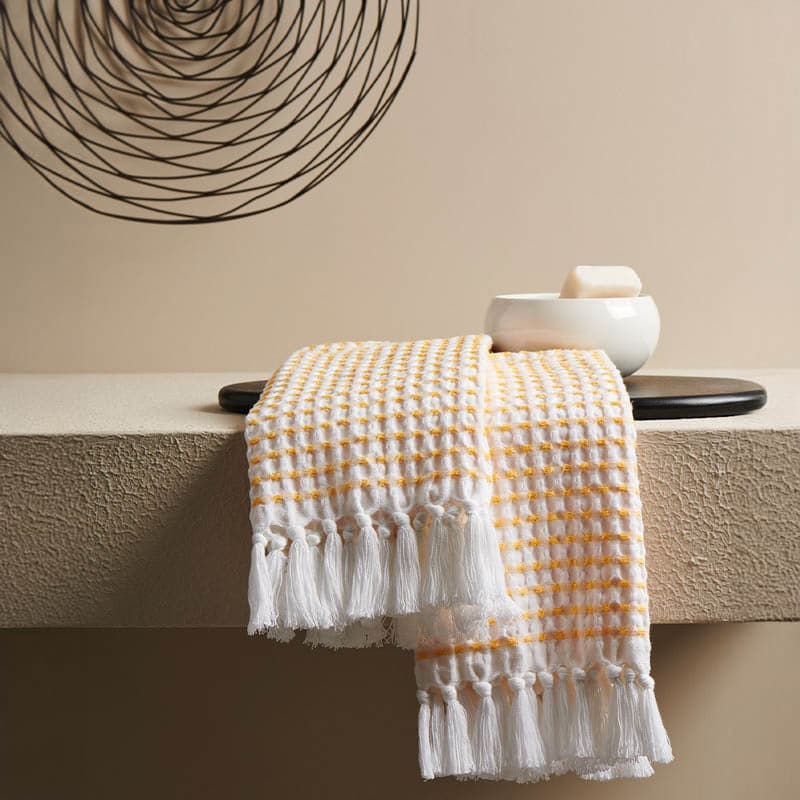 

Alyssa Waffle Hand Towel (Melon) - Set Of Two, Orange