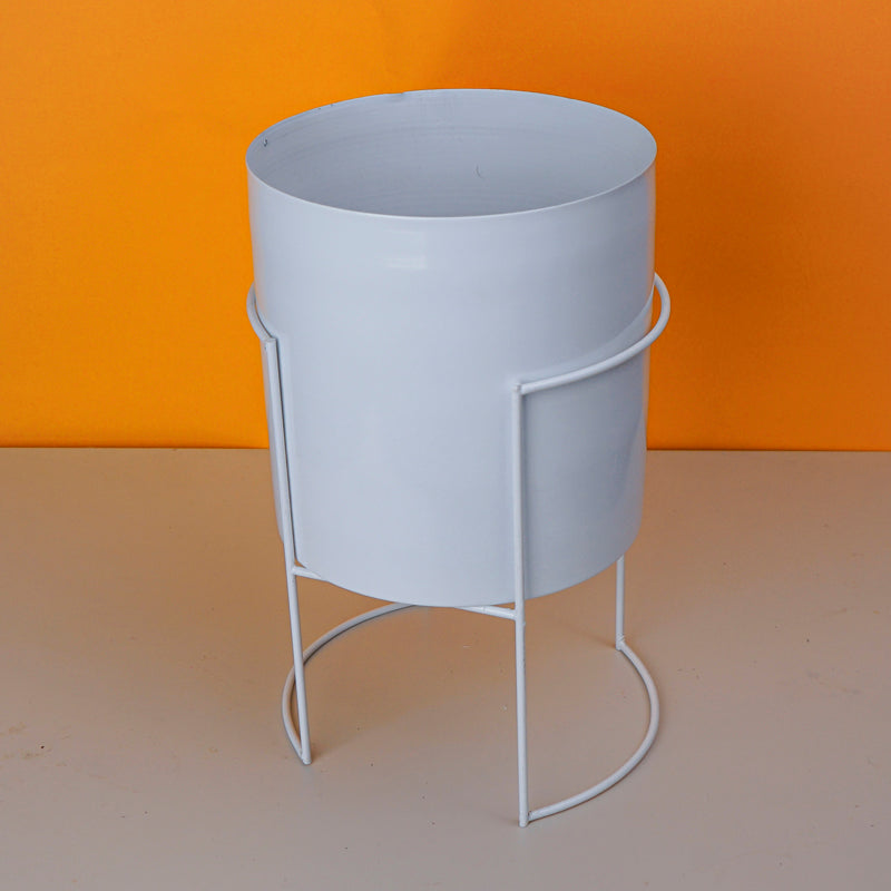 Buy Plantrix Metal Planter With Stand - White Pots & Planters from Vaaree