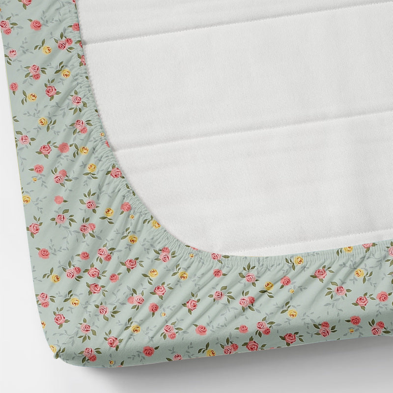 Buy Cicegi Floral Bedsheet - Mint Green Bedsheets from Vaaree