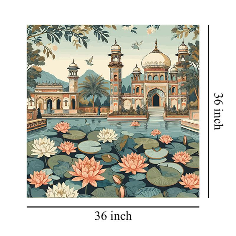 Buy Palatial Lotus Blooms Wall Painting Wall Art & Paintings from Vaaree