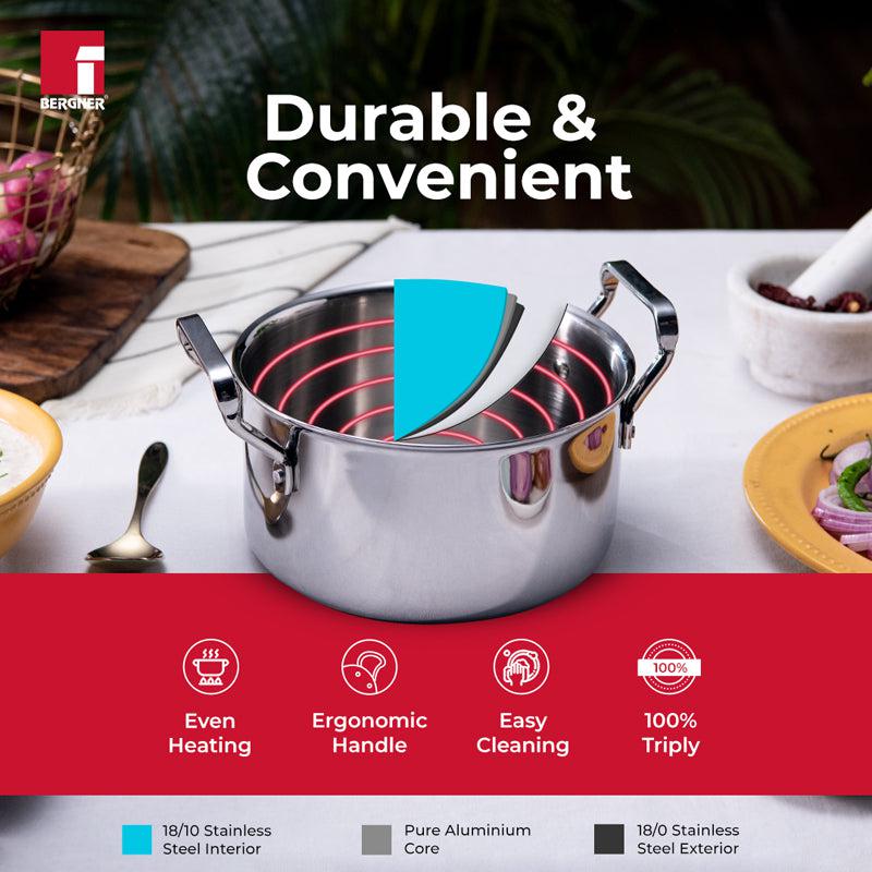 Buy Bergner Induction Safe Cooking Pot With Lid - 7000 ml/11 Inches Cooking Pot from Vaaree