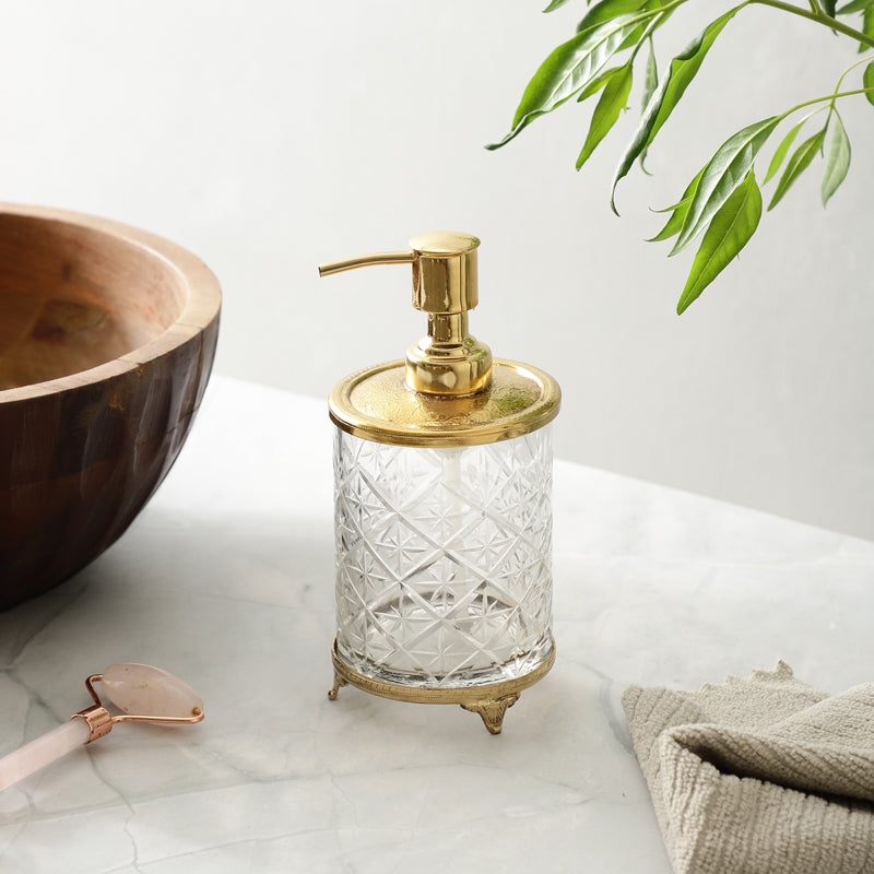 

Reso Crystal Soap Dispenser - Gold, Transparent