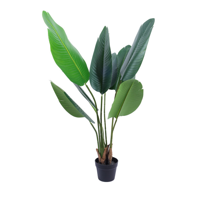 Buy Faux Realistic Banana Plant With Black Plastic Pot - 3.9 Feet Artificial Plants from Vaaree
