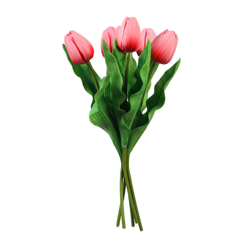 Buy Faux Realistic Tulip Flower Sticks (Pink) - Set Of Five Artificial Flowers from Vaaree