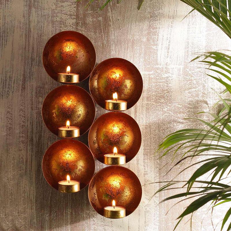 

Mahima Wall Hanging Tealight Candle Holder, Gold