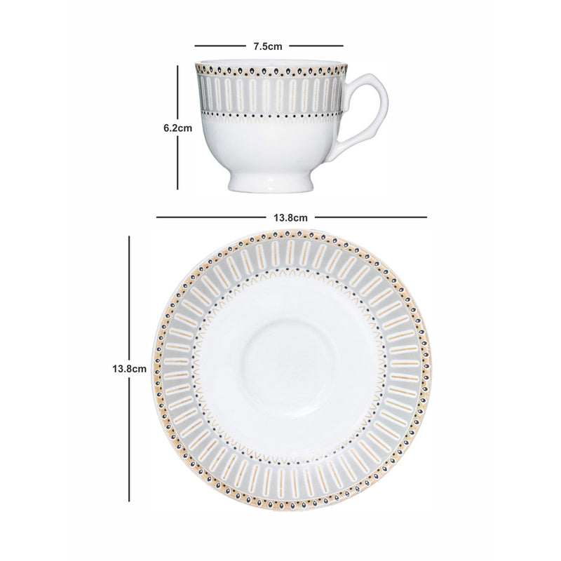 Buy Yomi Ethnic Cup & Saucer Set (170 ML) - Twelve Piece Set Tea Set & Tea Pots from Vaaree