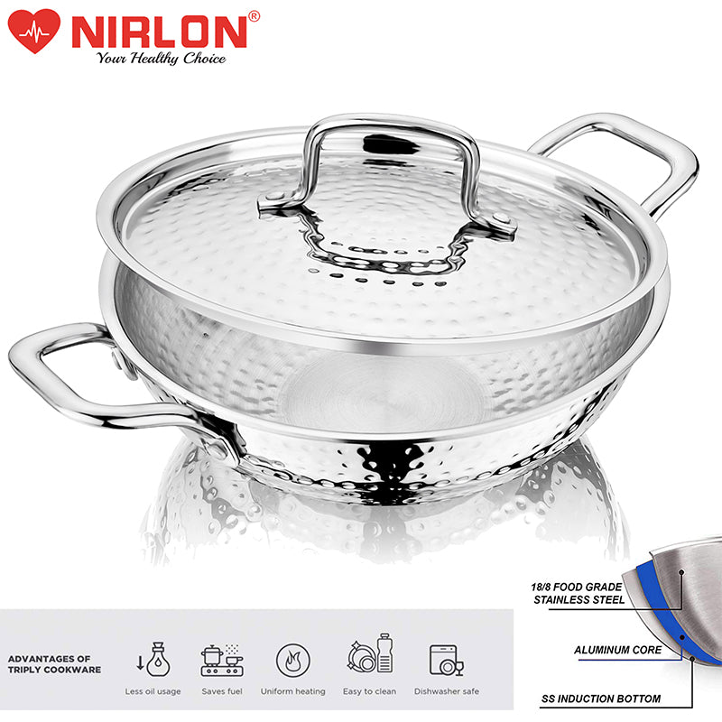 Buy Nirlon Kadhai With Lid - 4200 ML/11 Inches Kadhai from Vaaree