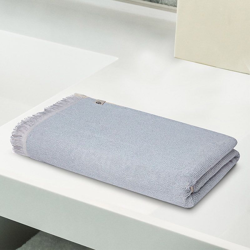 

Melange Terry Cotton Bath Towel - Glazed Stone, White