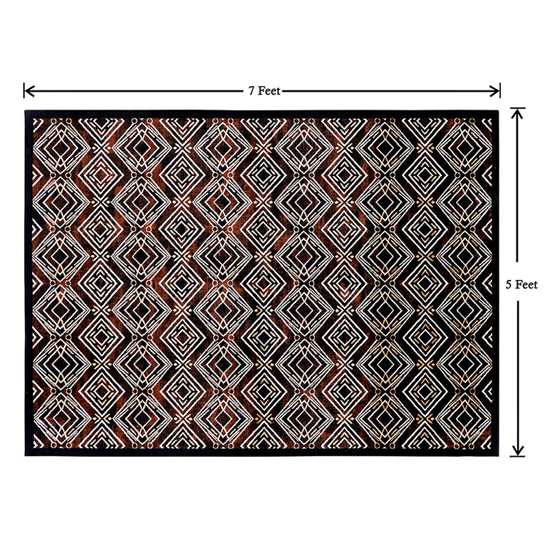 Buy Yvonne Non-Anti Skid Carpet - Black & Brown Carpet from Vaaree