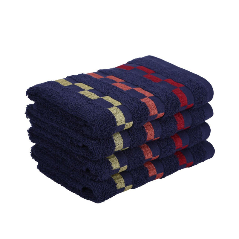 Buy Delpha Hand Towel (Navy Blue) - Set Of Four Hand & Face Towels from Vaaree