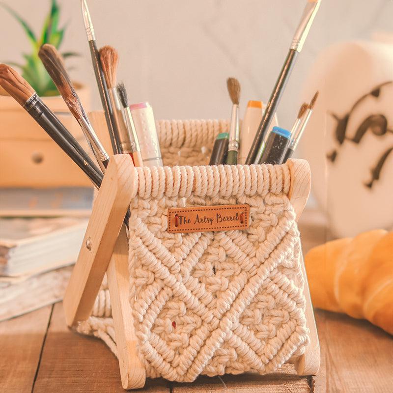 Buy Elma Handcrafted Macrame Stationary Stand Stationary Holder from Vaaree