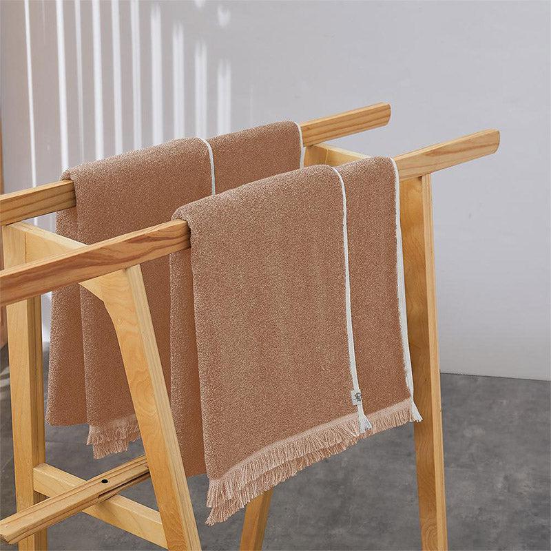 

Melange Terry Cotton Hand Towel - Pop Coral, Brown
