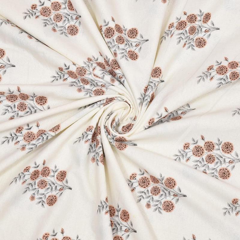 Buy Hema Floral Reversible Cotton Dohar (Blue & Peach) - 180 GSM Dohars from Vaaree