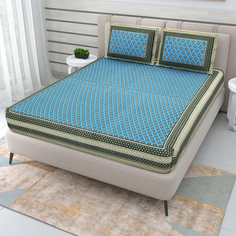 

Matra Ethnic Bedsheet - Blue, Blue;green