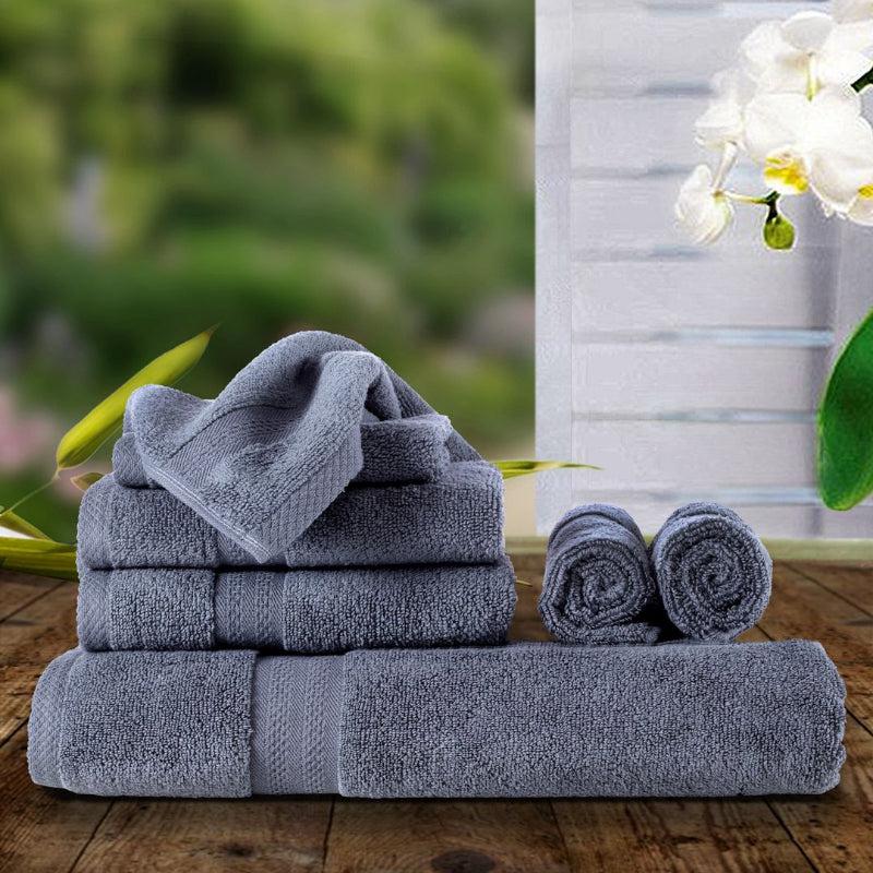 Buy Miorah Towel Combo (Grey) - Eight Piece Set Towel Sets from Vaaree