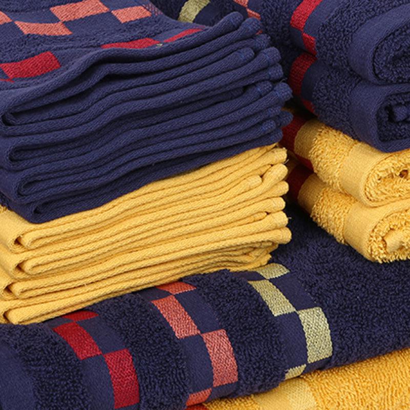 Buy Delpha Towel Combo (Blue & Yellow) - Set Of Fourteen Towel Sets from Vaaree