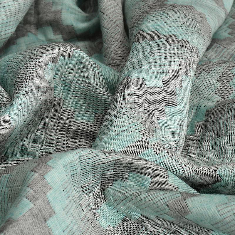 Buy Pyper Geomatric Cotton Dohar (Green) - 210 GSM Blankets from Vaaree