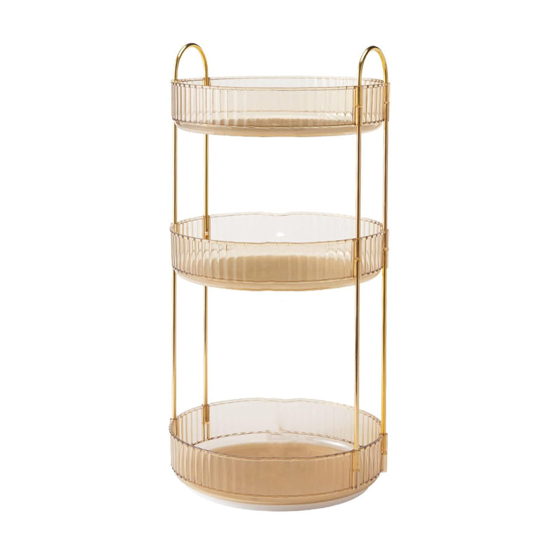 Buy Cosmina 3-Tier Multipurpose Revolving Organizer - Gold Racks from Vaaree