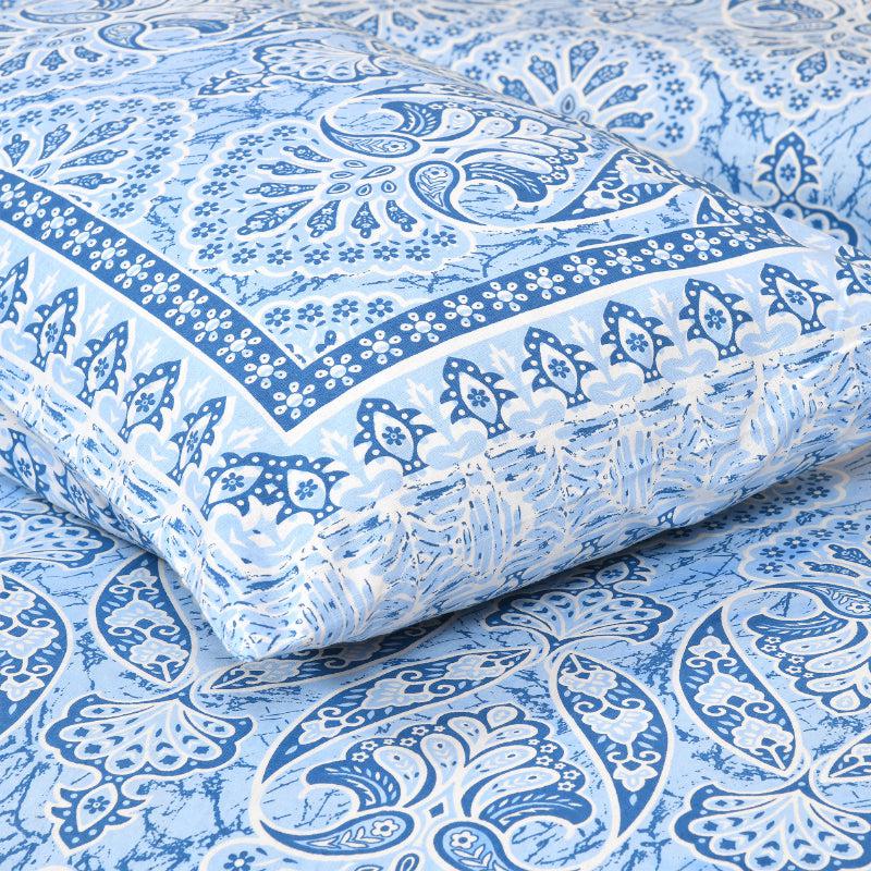 Buy Vikat Ethnic Bedsheet - Blue Bedsheets from Vaaree