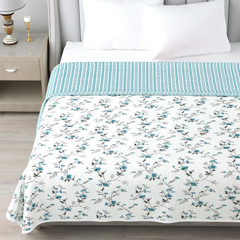 Buy Spring Reversible Cotton Dohar (Blue) - 180 GSM Dohars from Vaaree
