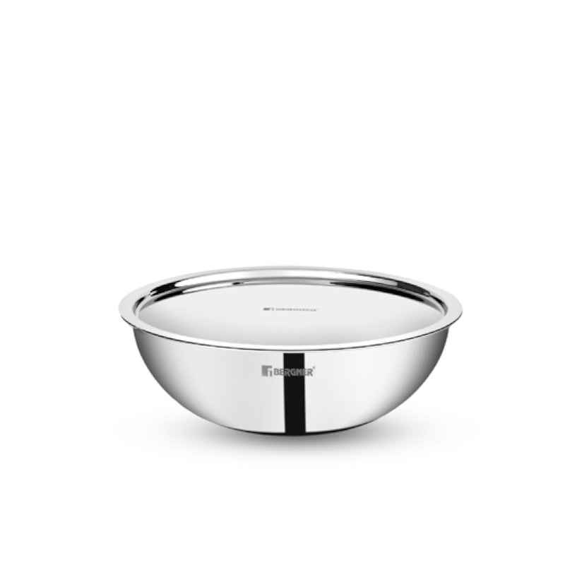 Buy Bergner Tripro Triply Stainless Steel Cook and Serve Tasra With Lid - 4250 ML Bowl from Vaaree