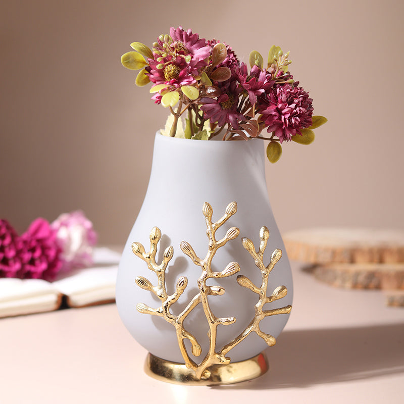 

Roscoe Branched Glass Vase - Grey, White
