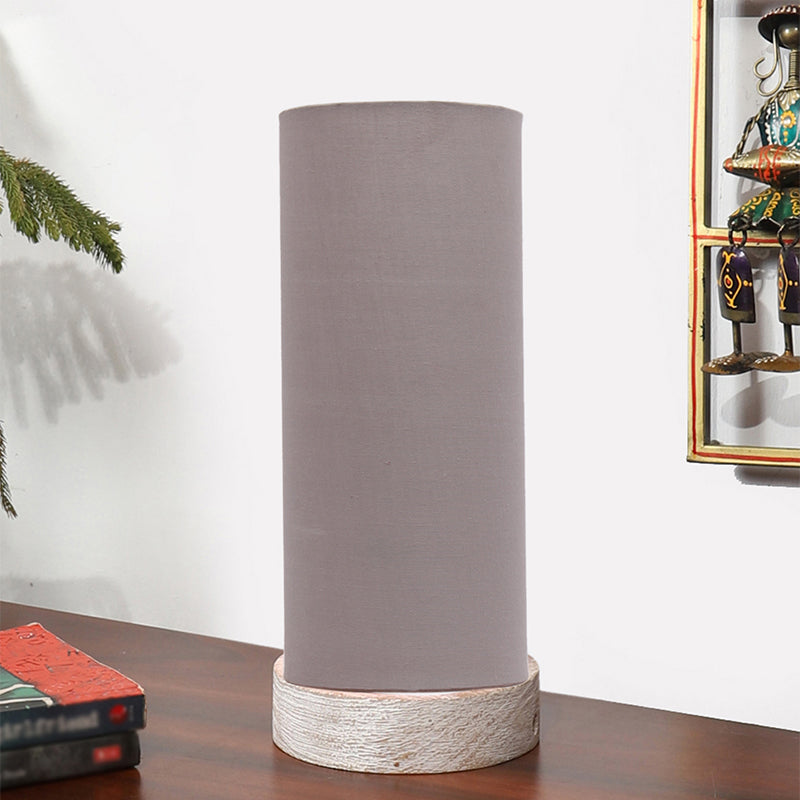 Buy Ocra Wooden Tower Table Lamp - Grey Table Lamp from Vaaree