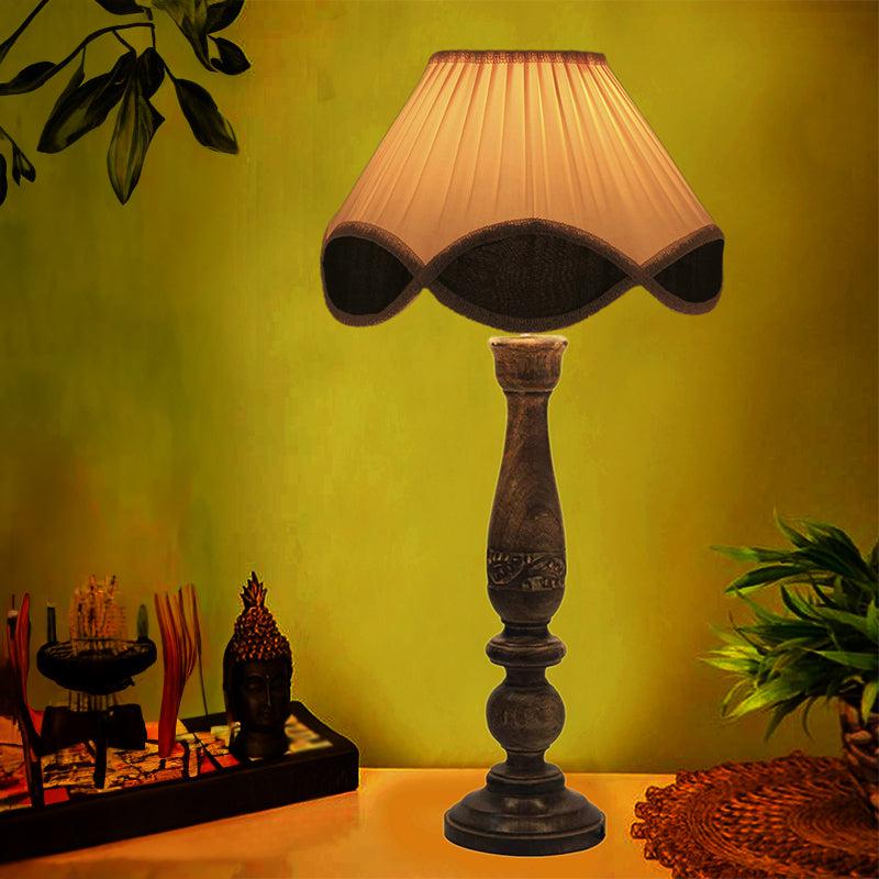 

Nihara Nima Wooden Table Lamp, White