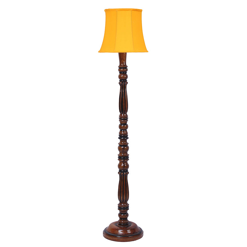 Buy Masiya Miri Vintage Wooden Floor Lamp - Yellow Floor Lamp from Vaaree