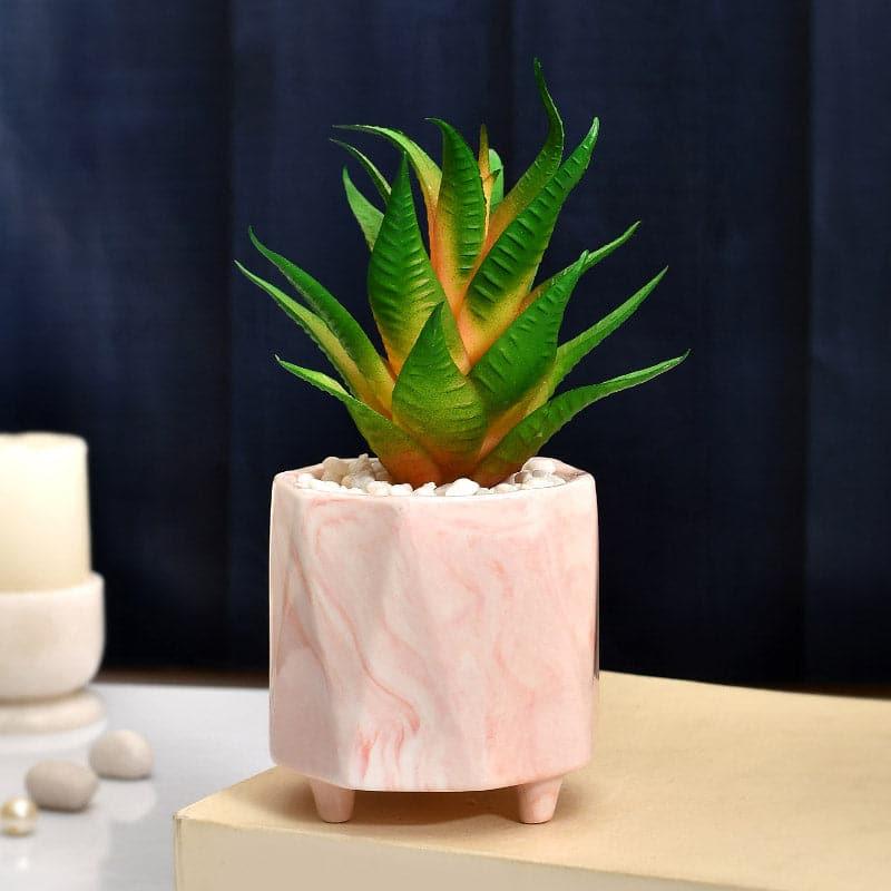 

Pink Arisa Planter With Faux Plant - 18 cms, Pink;green