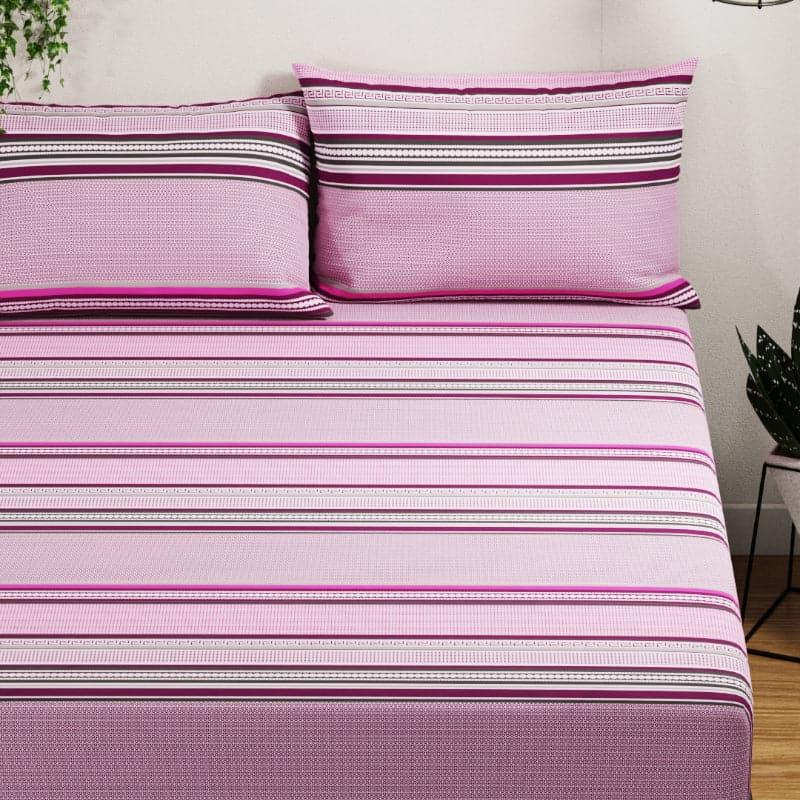 

Crida Stripe Bedsheet - Lilac, Pink