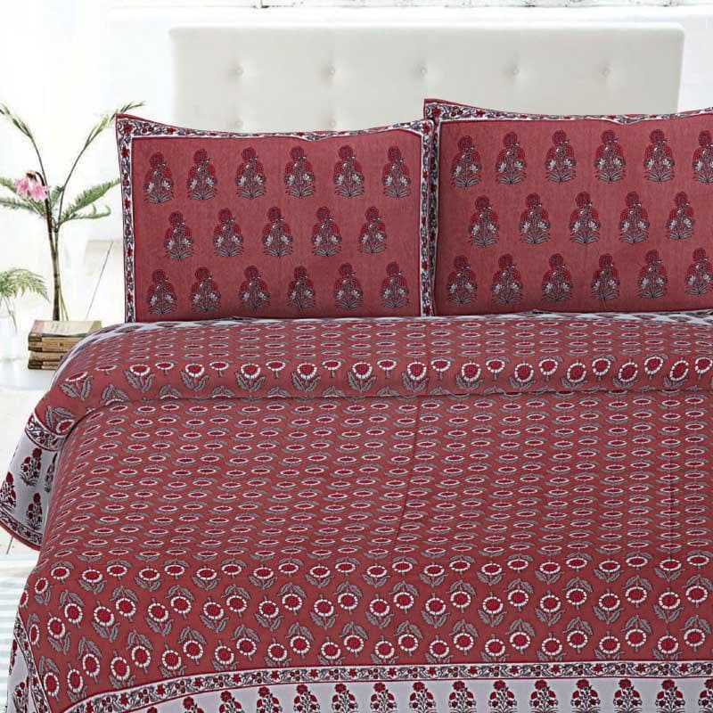 

Cipho Printed Bedsheet - Red