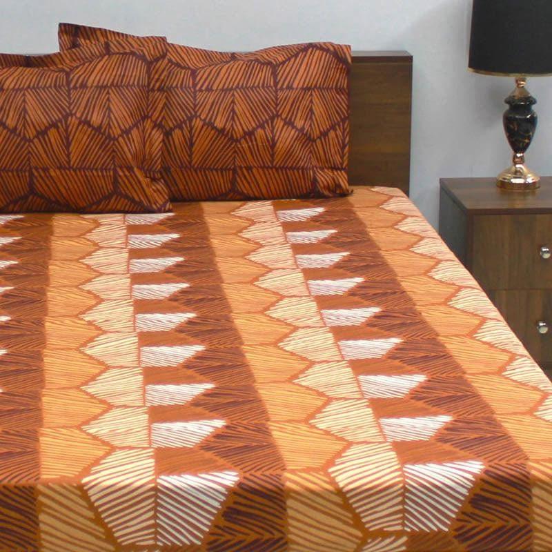 Buy Essence Echo Abstract Bedsheet - Yellow & Brown Bedsheets from Vaaree