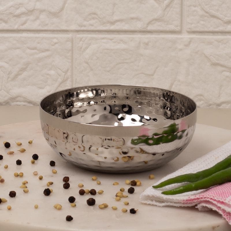 Buy Vintage Charm Hammered Curry Bowl (200 ML) - Set Of Two Serving Bowls from Vaaree