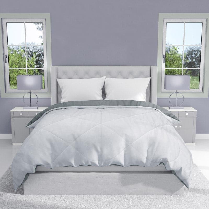 Buy Gleva Reversible Dual Color Glace Cotton Comforter (Ash & Pearl Grey) - 130 GSM Comforters & AC Quilts from Vaaree