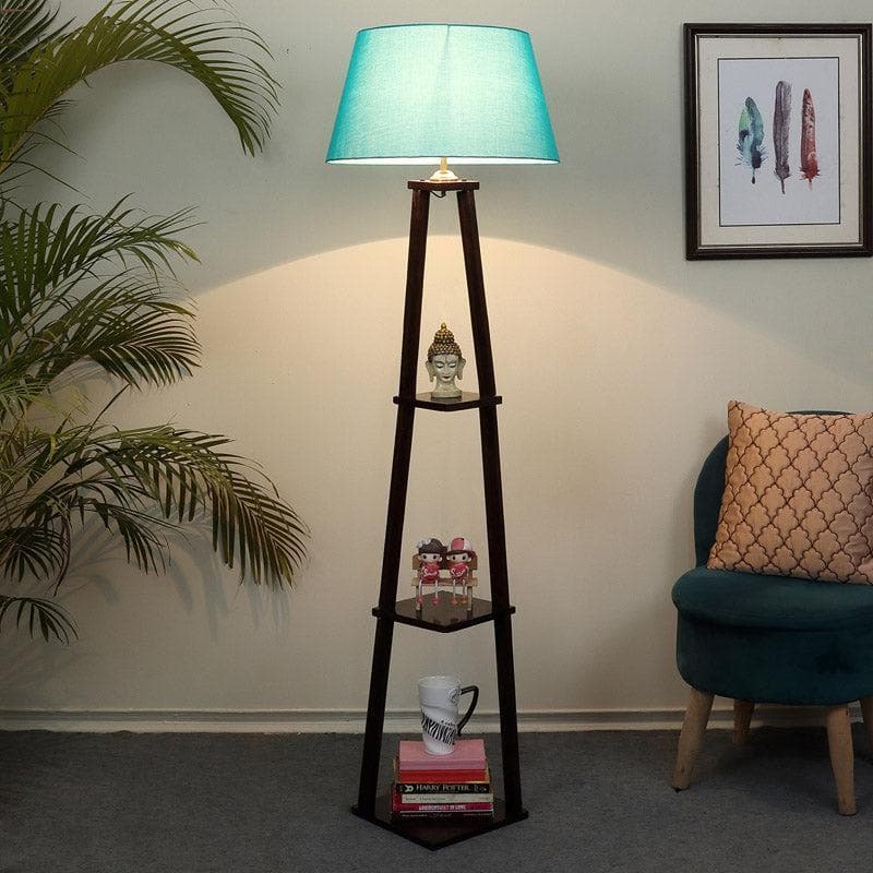 Buy Camella Floor Lamp With Shelf - Teal Floor Lamp from Vaaree