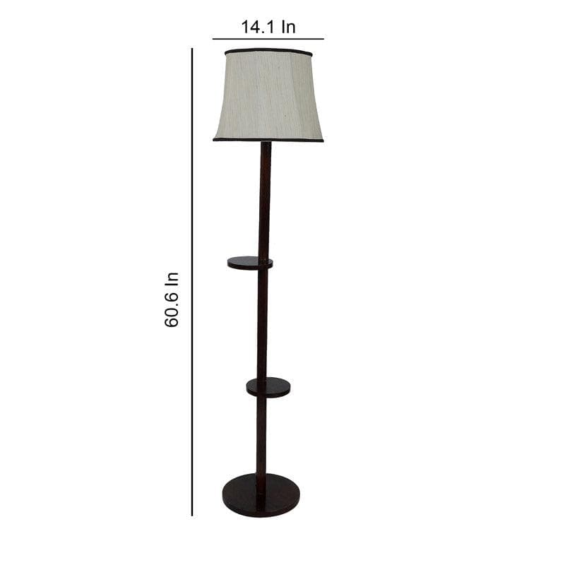 Buy Lark Grace Floor Lamp With Shelf - White & Black Floor Lamp from Vaaree