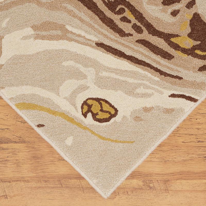 Buy Ala Abstract Wool & Nylon Carpet - Beige & Brown Carpet from Vaaree