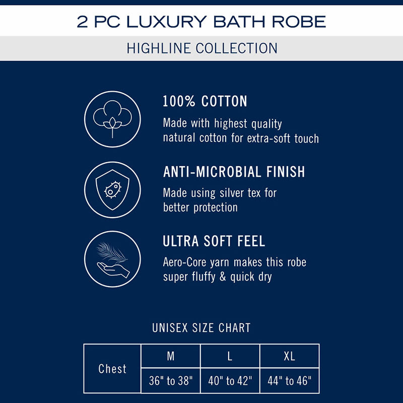 Buy Nautica His & Hers Cashmere Dreams Cotton Bath Robe (Coral & Dark Grey) - Set Of Two Bath Wraps from Vaaree