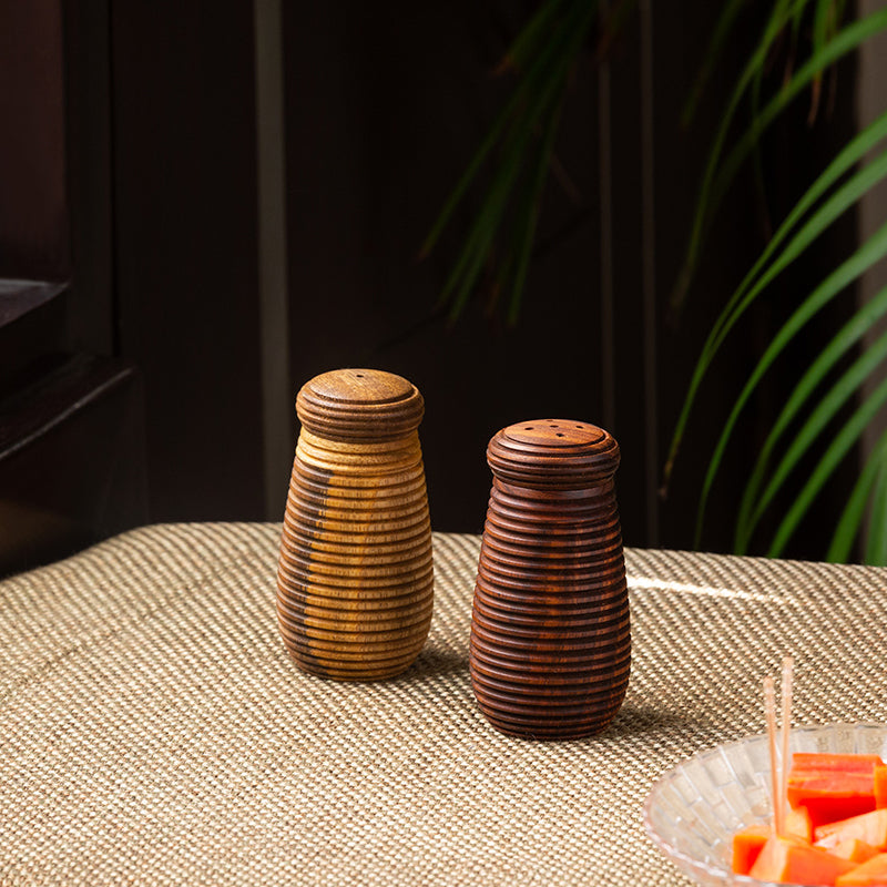 Buy Pipar Mango & Sheesham Wood Salt & Pepper Shaker (50 mL) - Set Of Two Salt & Pepper Bottles from Vaaree
