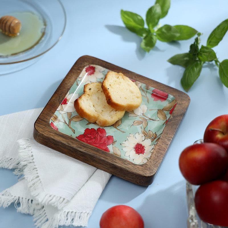 

Aimee Floral Square Serving Tray, Blue;red;white