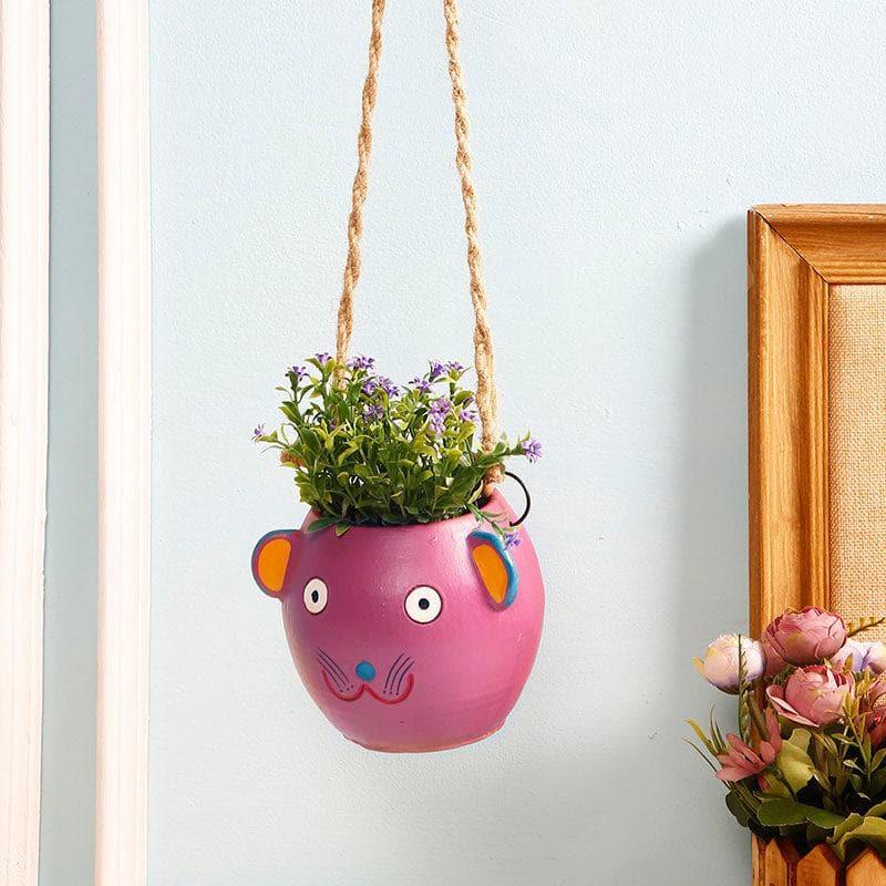 

Pink Cat Hanging Planter