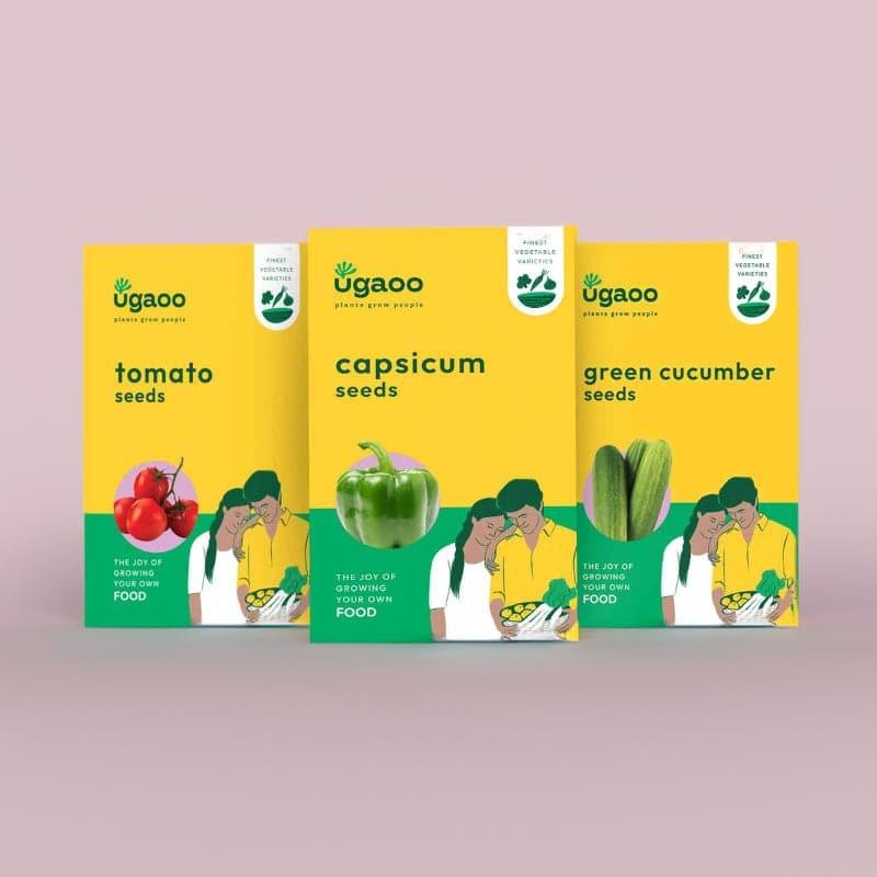 

Ugaoo Veges Seeds (Capsicum, Tomato, Green Cucumber) - Set Of Three