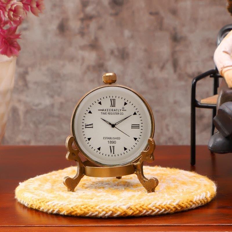 

Beatrice Antique Table Clock, Gold;white