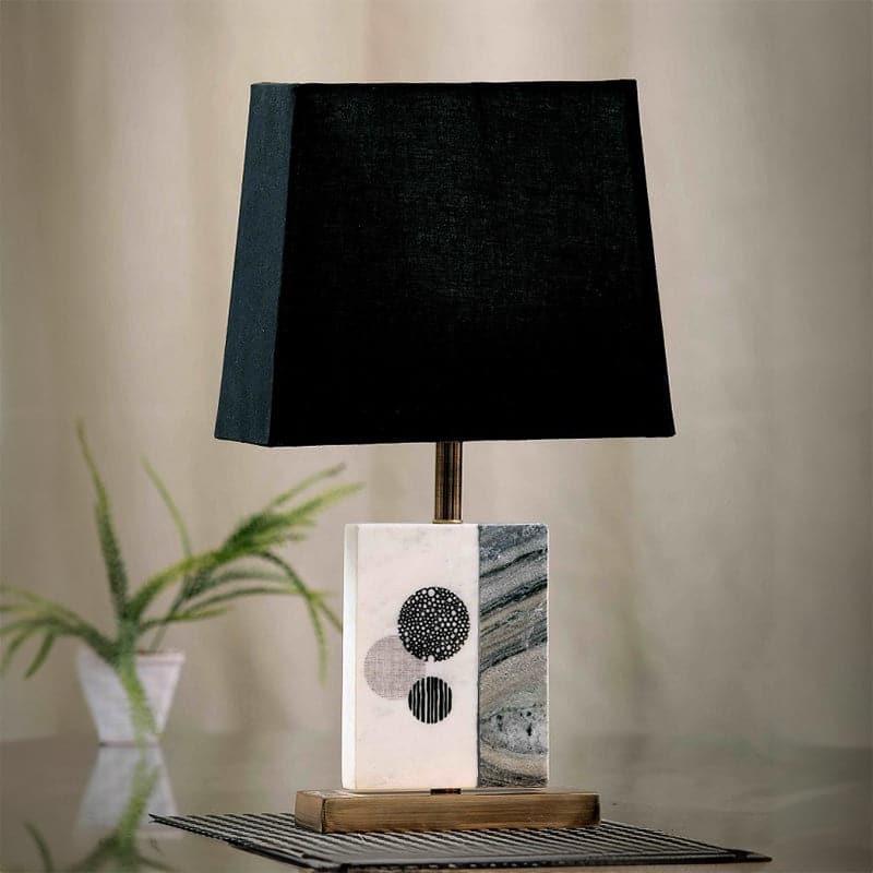 Buy Blaze Table Lamp With Marble & Brass Base - Black Table Lamp from Vaaree