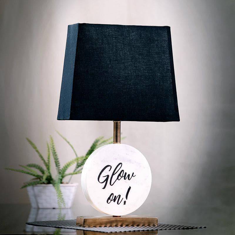 Buy Glow On Marble & Brass Base Table Lamp - Black Table Lamp from Vaaree