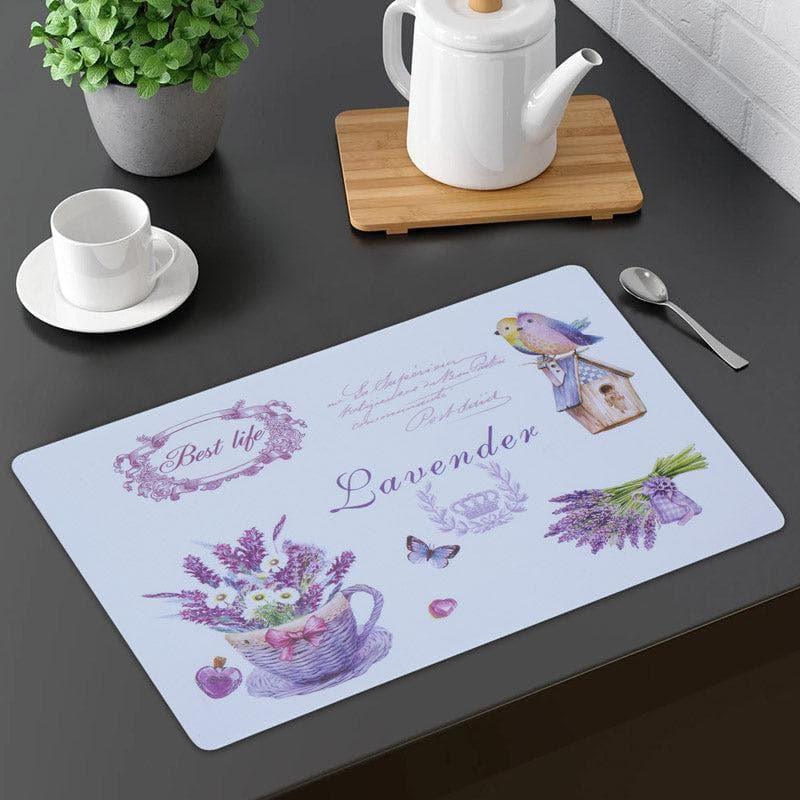 

Lavender Home Placemat - Set Of Six, Purple;white
