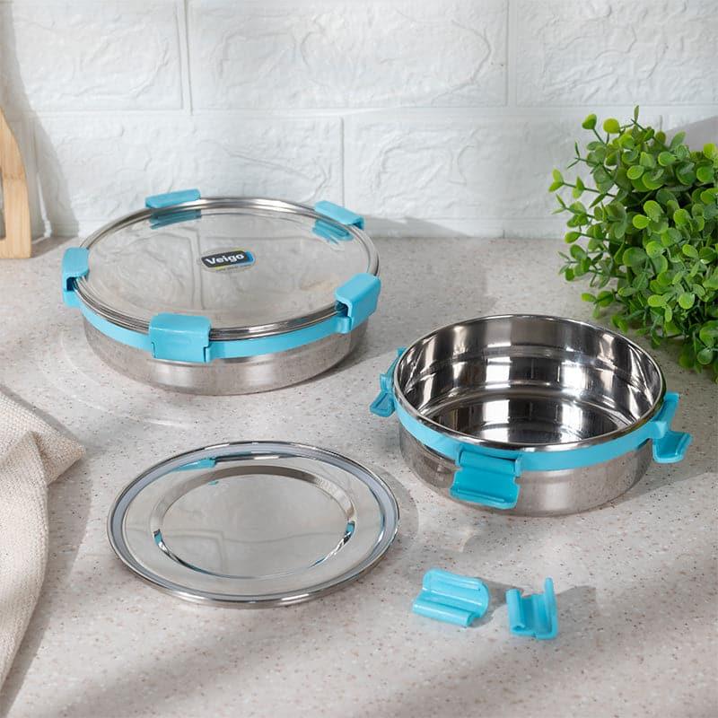 Buy Clip Lock Aqua Lunch Box (950/700 ML) - Set Of Two Tiffin Box & Storage Box from Vaaree