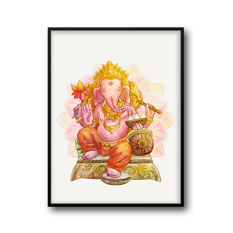 Buy Sri Vigneshwara Canvas Wall Art With Frame Wall Art & Paintings from Vaaree